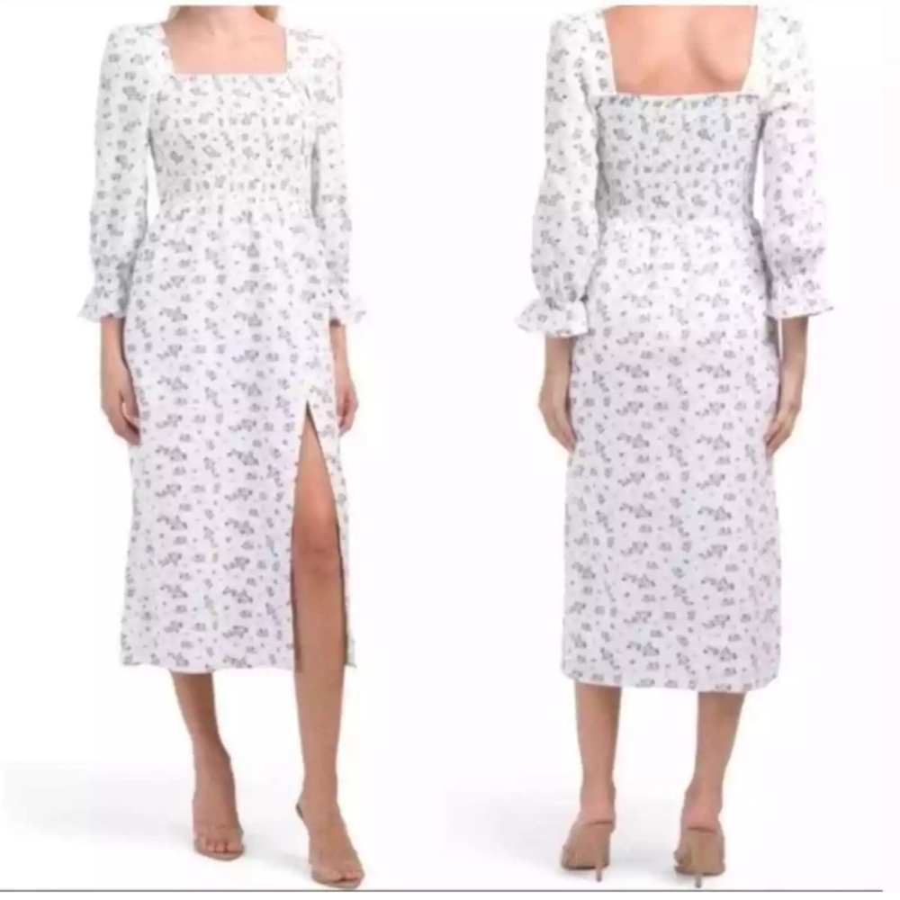 House of Harlow 1960 Floral Linen Smock Dress
